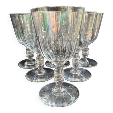 6 verres à vin Baccarat Clermont XIXème