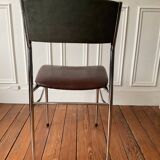Skaï and bi-color chrome chair
