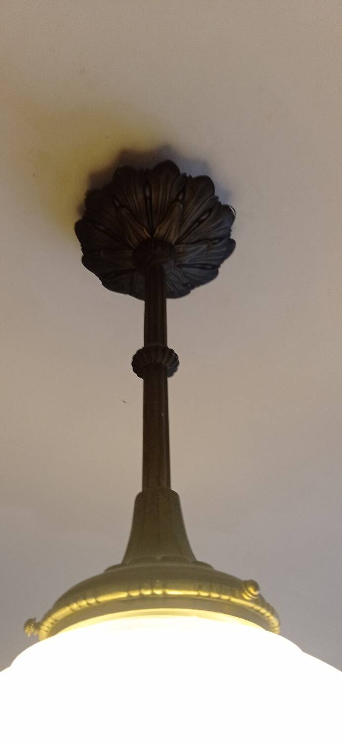 Chandelier with peacocks signed Muller and brothers in Lunéville