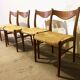 wooden and straw chairs from the 50s