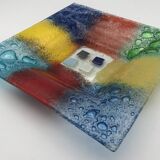 Murano art glass pocket tray, color blocks
