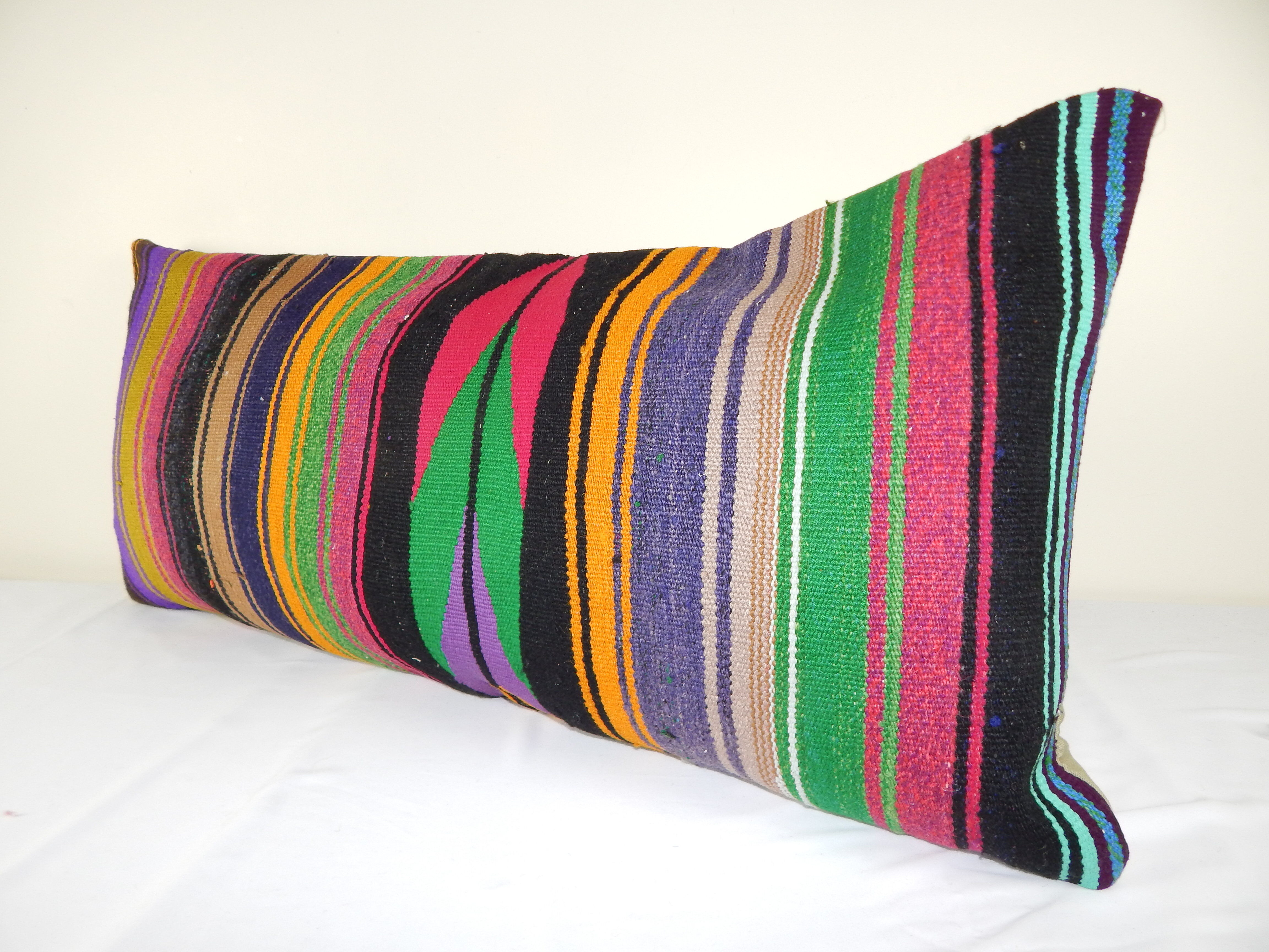 Kilim cushion cover with stripes