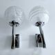 Pair Vintage Brutalist Bubble Glass Sconces