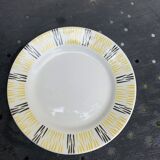 Six plates Badonviller geometric and vintage design pattern