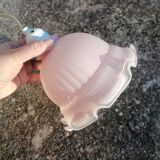 Vintage pink molded glass walker