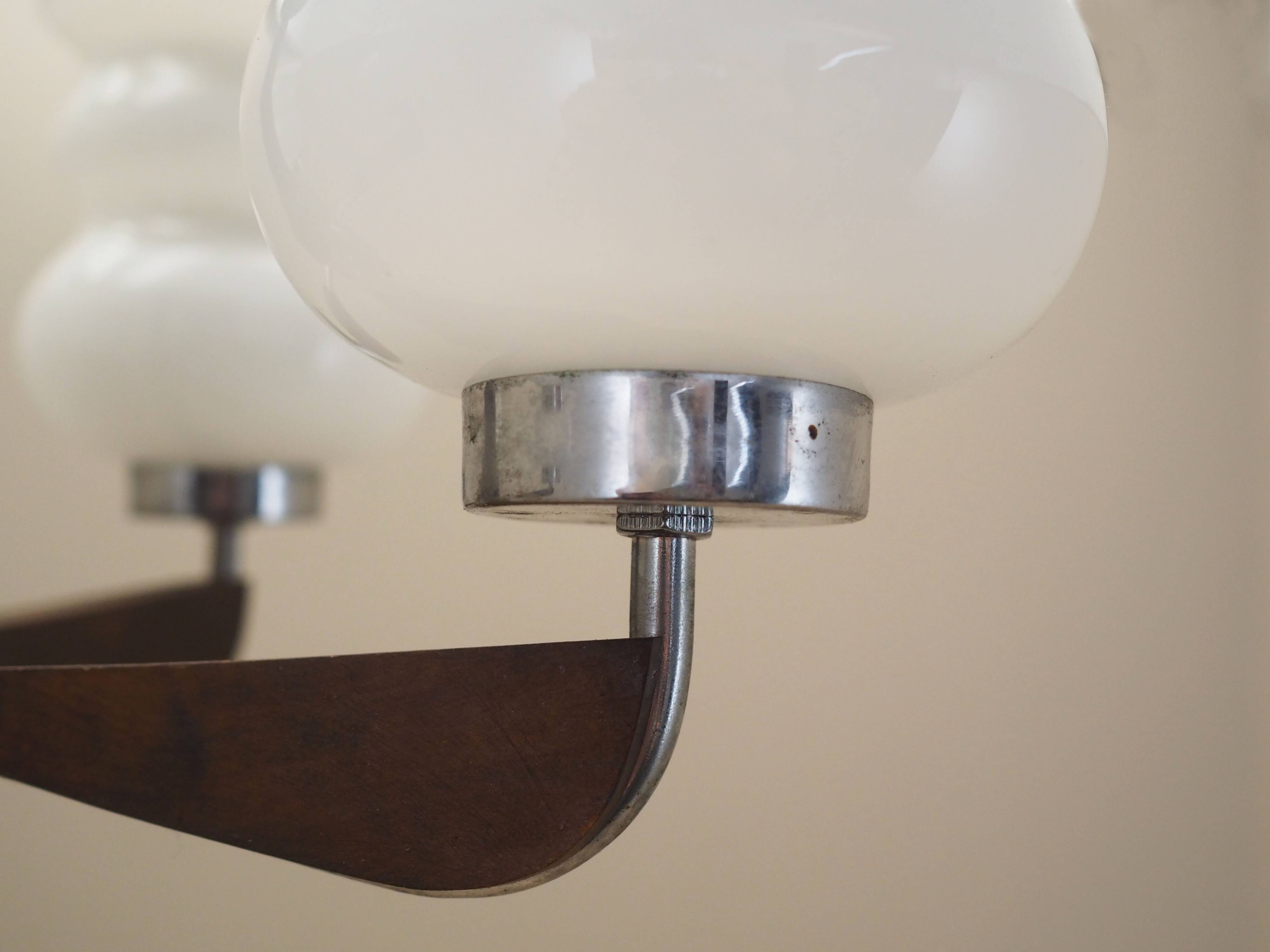 Wooden chandelier, Danish design, 1970s, production: Denmark