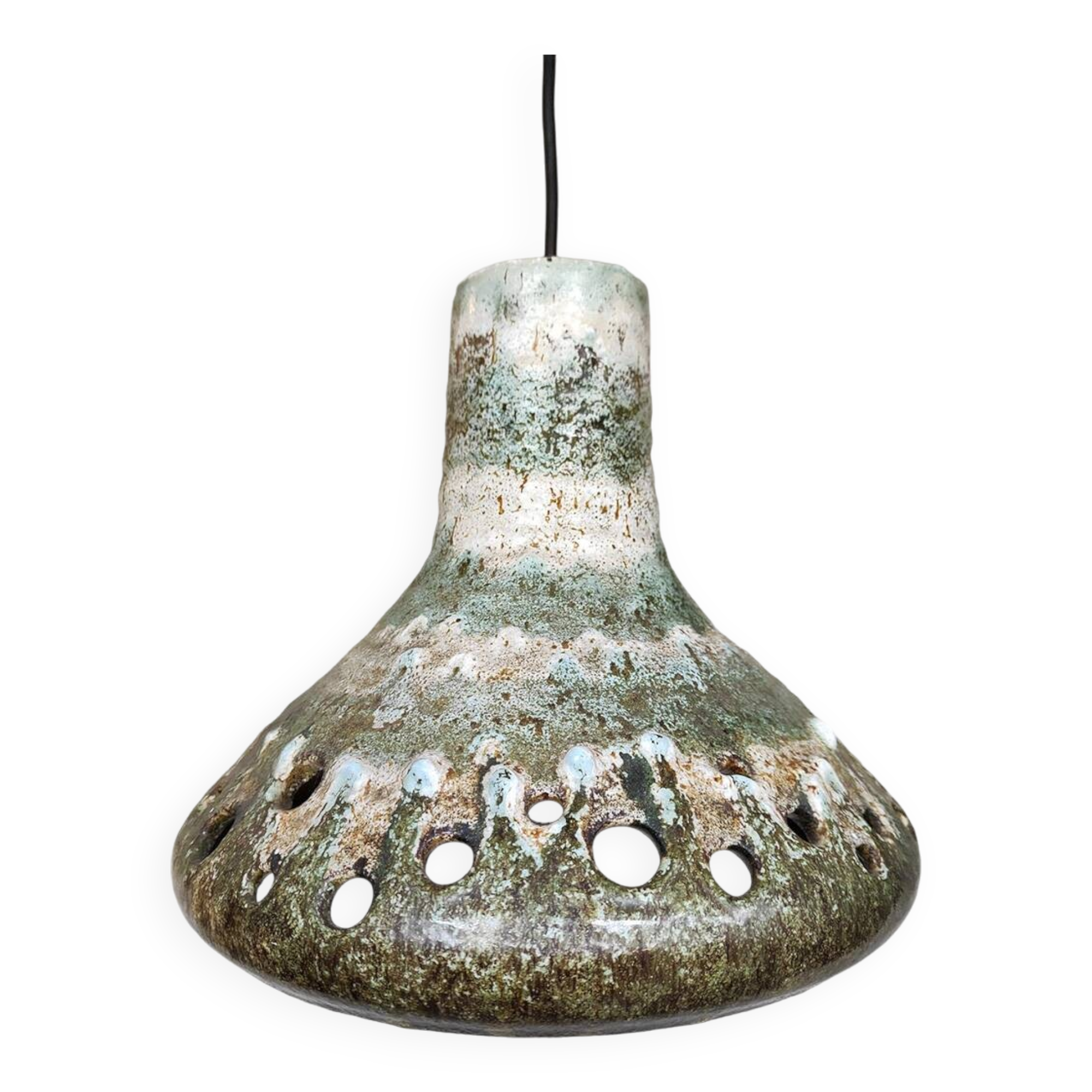 Midcentury ceramic fat lava vintage pendant lamp