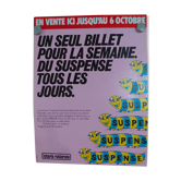 Affiche originale loterie nationale suspense bandeau rouge