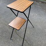 Vintage folding projector table steel and wood 1970