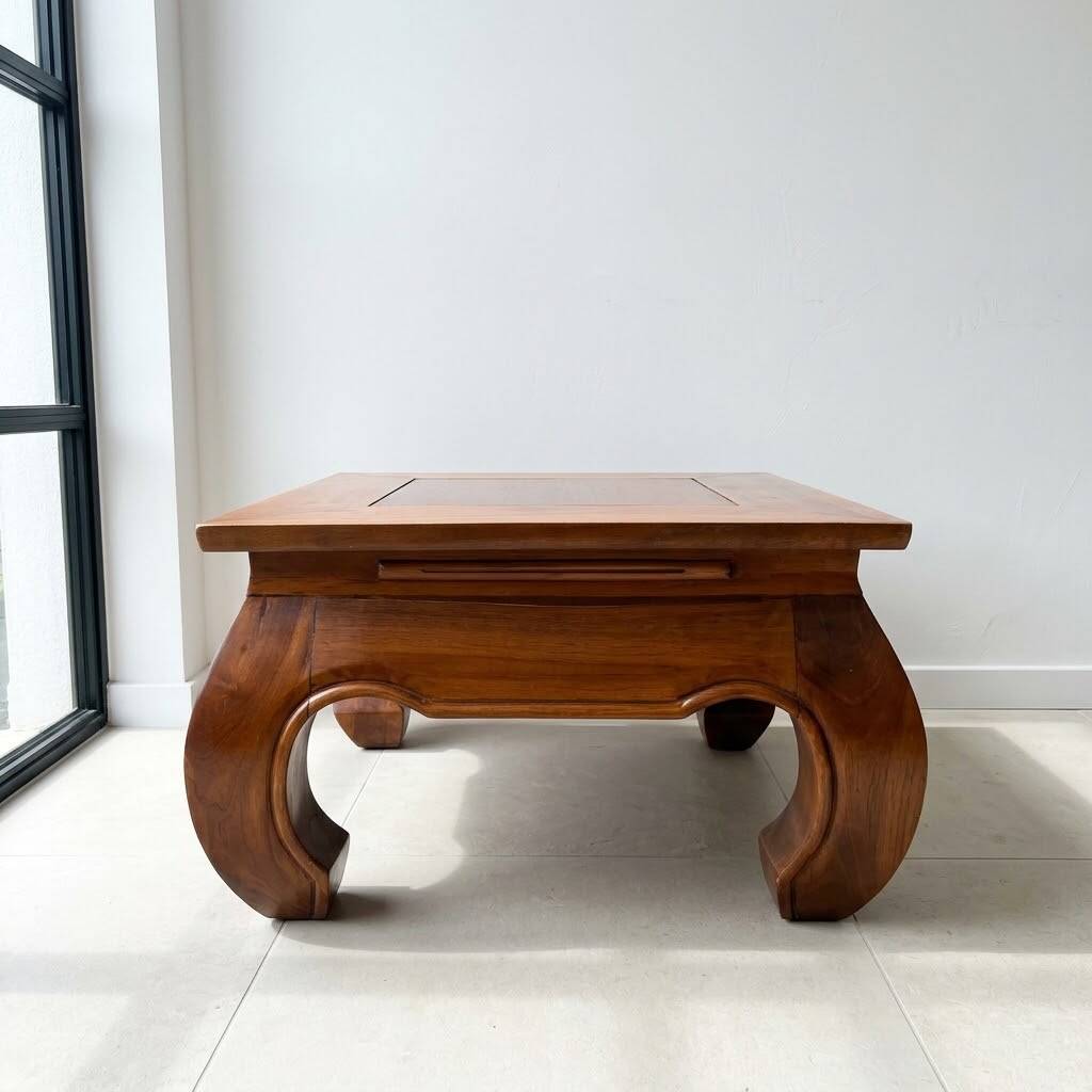 Traditional brown wooden coffee table