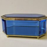 Boîte en verre bleu, années 1950