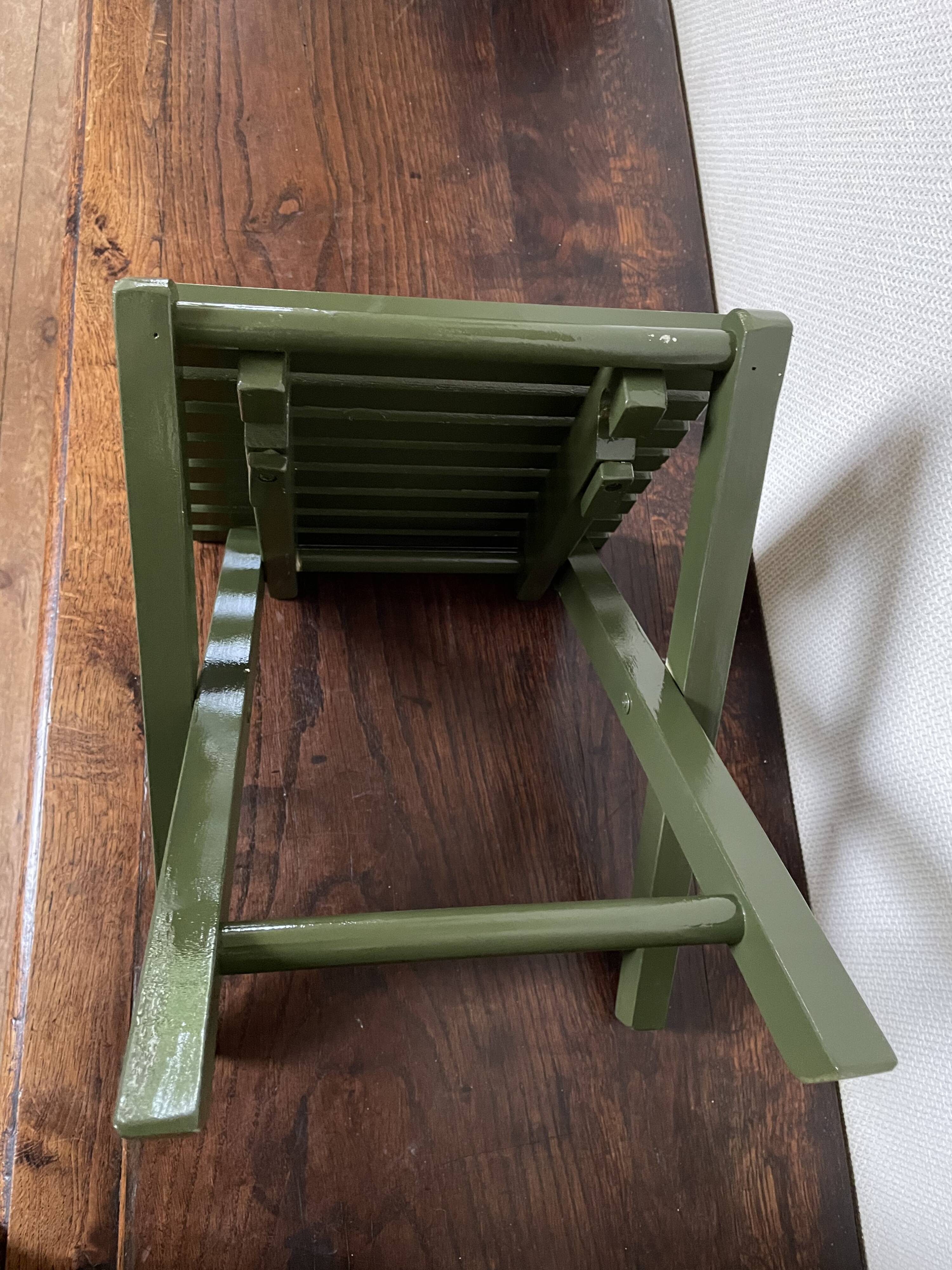 Vintage slatted fishing stool