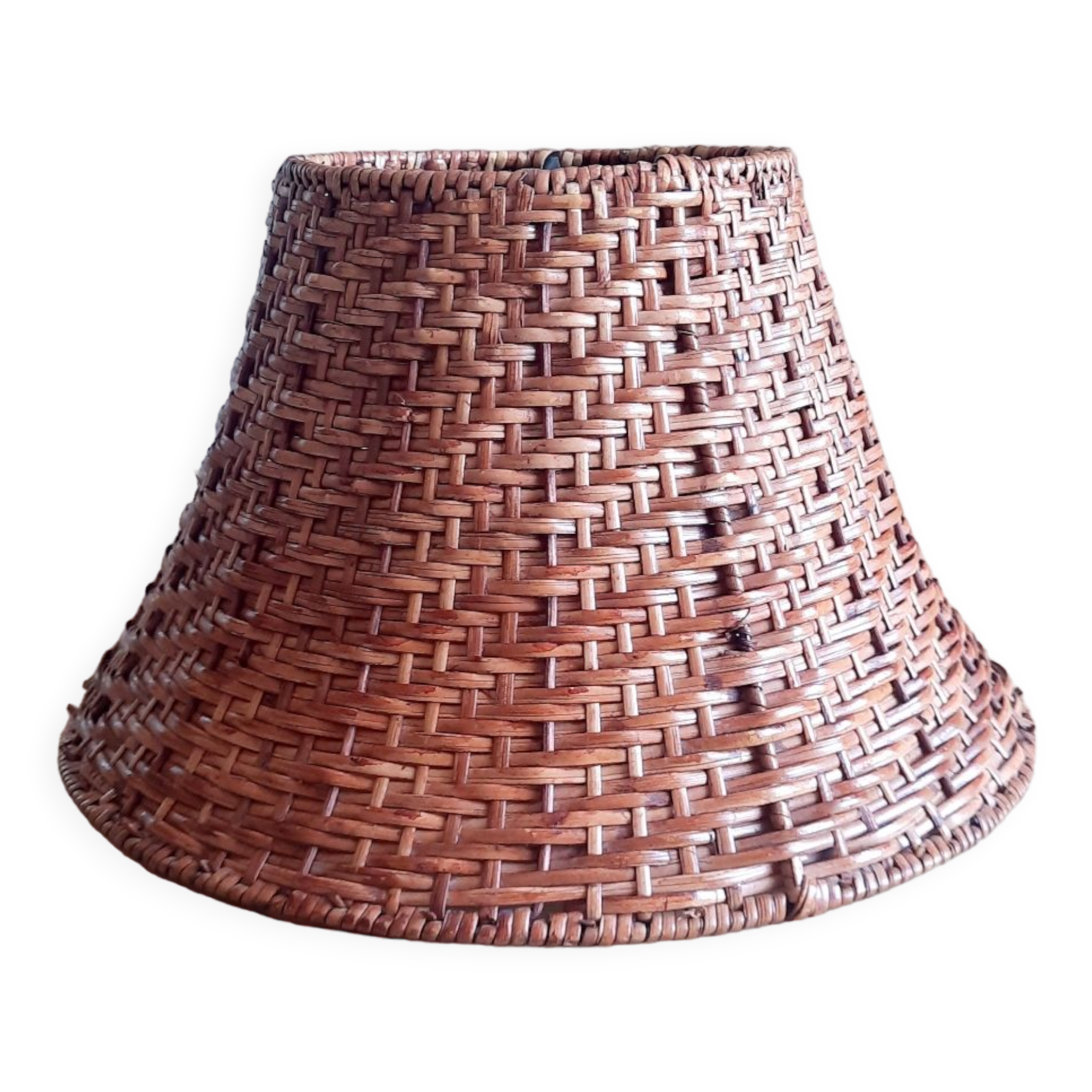 Vintage wicker lamp hat