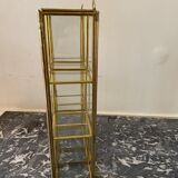 Glass and brass wall display case