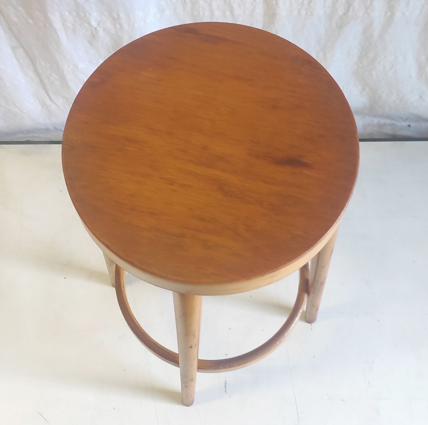 Tabouret de bar Baumann en bois massif années 50 60