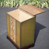 Napoleon III upholstered wooden chest, storage chest, interior decoration