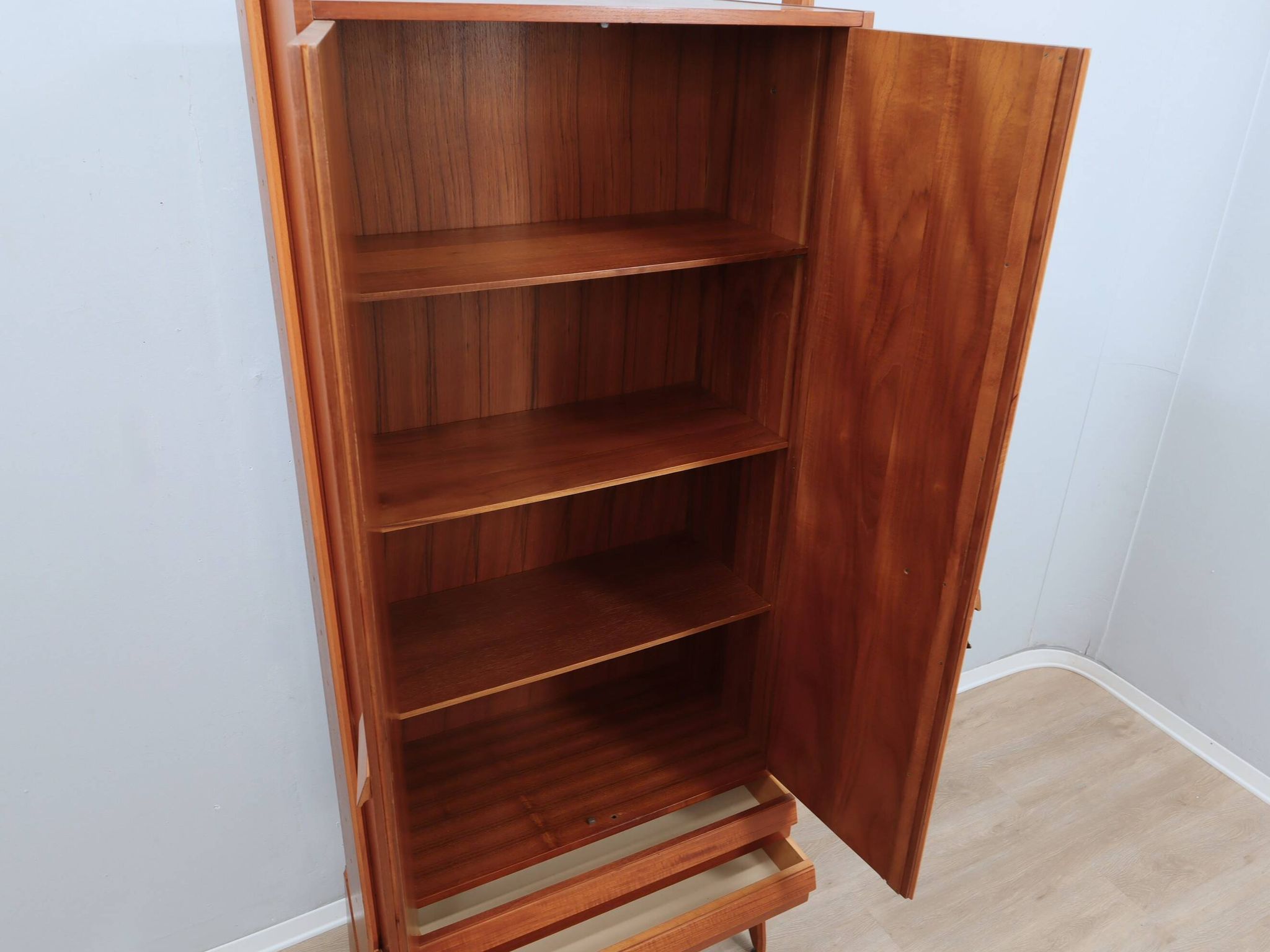 Mid century original teak storage wardrobe Italy 1960s
