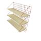 Vintage orange-red multi-level wall shelf with grid