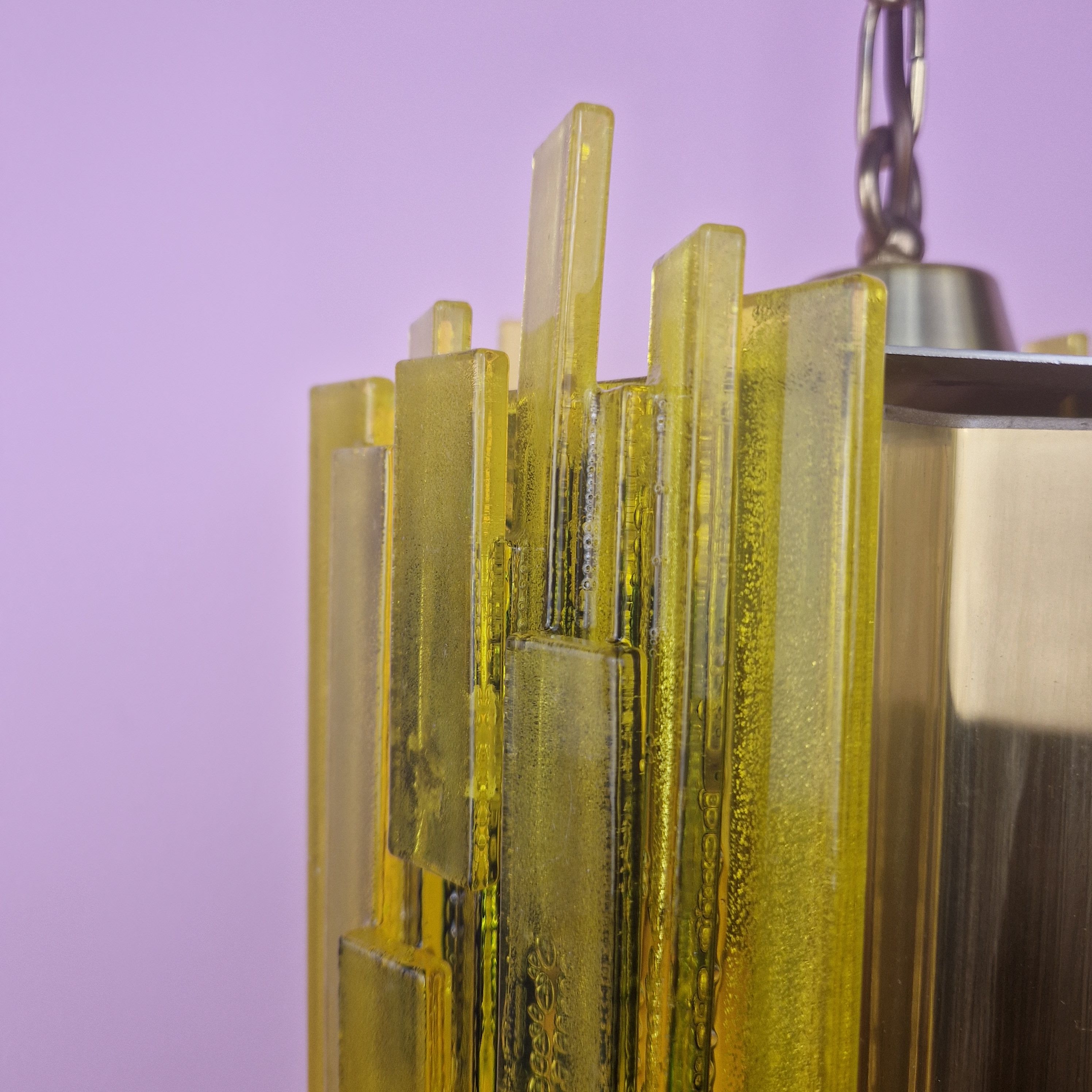 Acrylic and Brass Pendant Lamp by Claus Bolby for CEBO Industri, Denmark, 1960s
