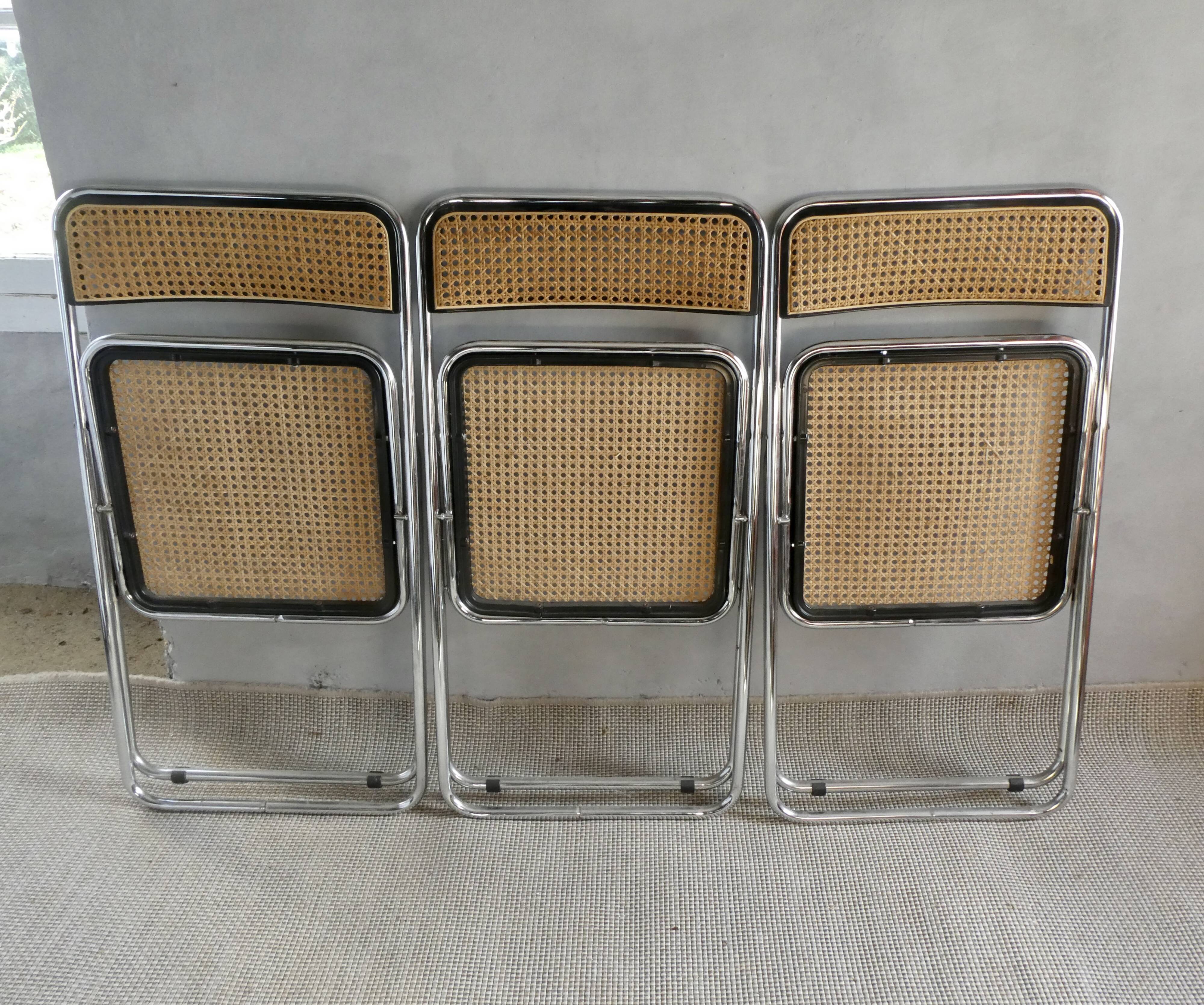 3 Elios Colle folding chairs by Elsa Italy, 70s-80s