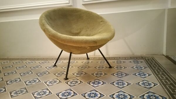 Rare Fauteuil boule egg années 50 Spoutnik sputnik ball chair