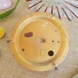 Ceiling lamp / wall lamp in molded glass two-tone square 70s