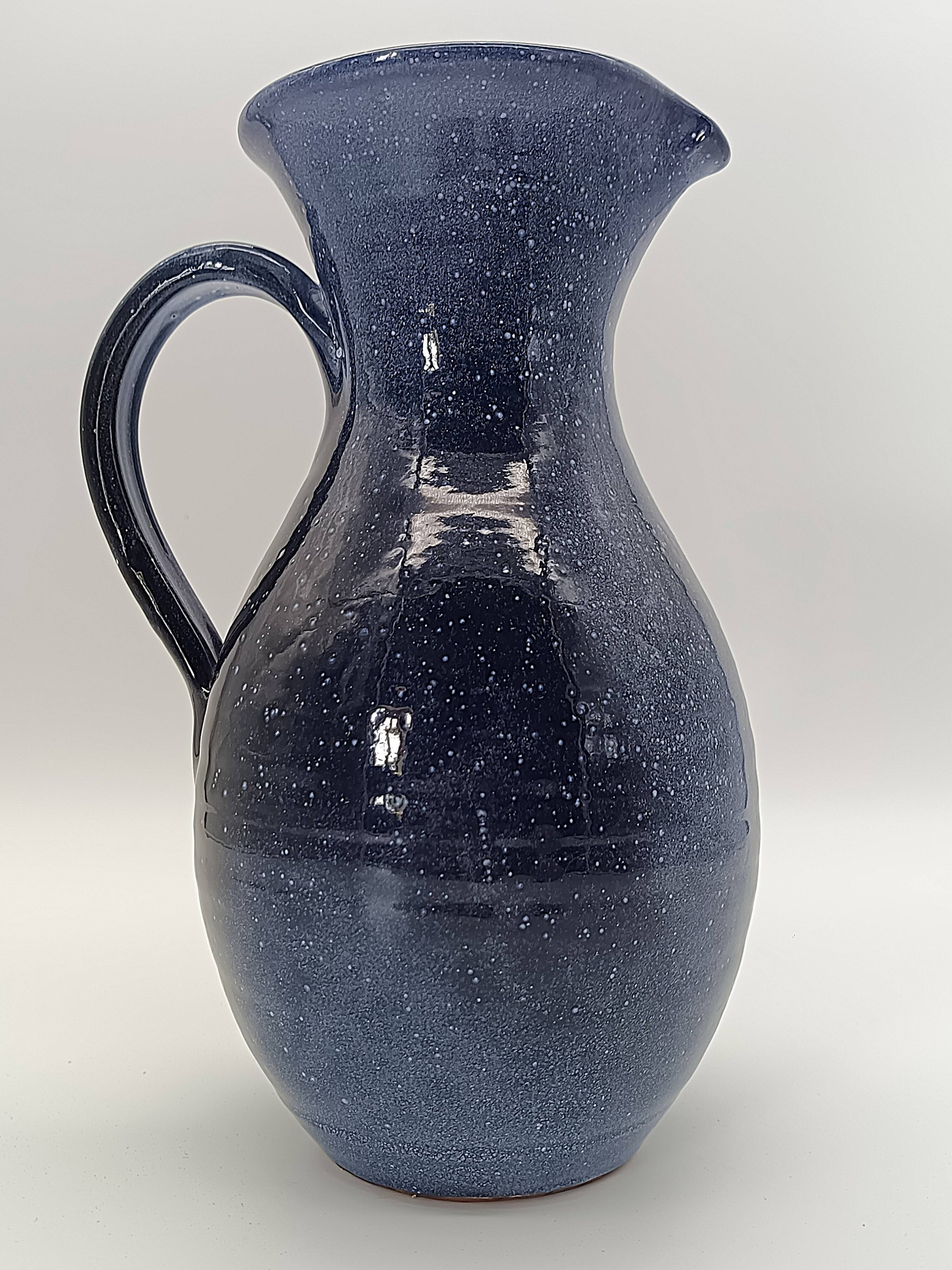 Grand pichet en terre cuite émaillée – Atelier Les Cyclades (Anduze)