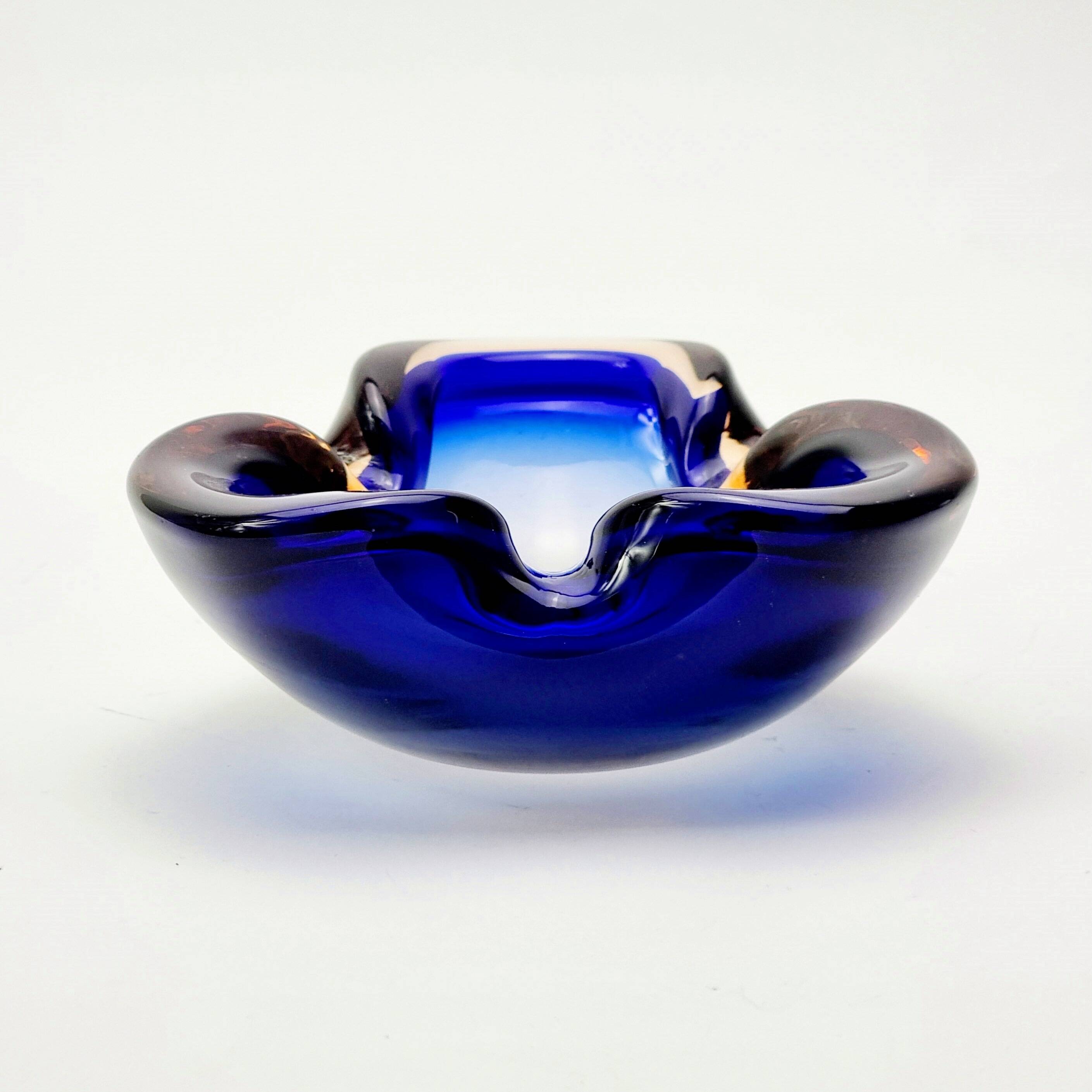 Mid Century Sommerso Murano Glass Bowl by Flavio Poli for Seguso, Italy, 1960s