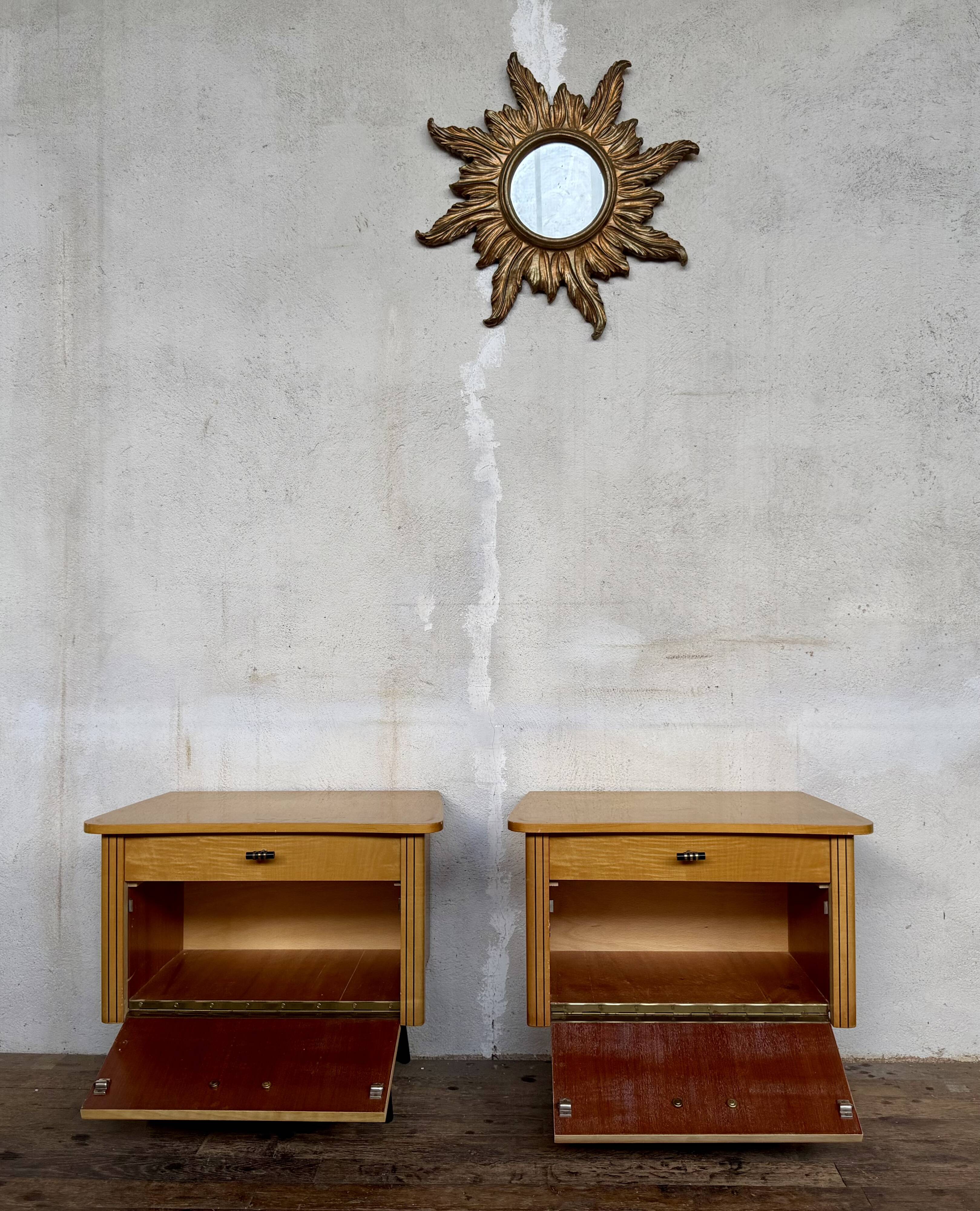 🌟 Vintage 1960s bedside tables – 1 drawer & 1 hinged door 🌟