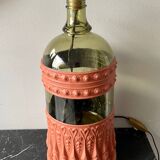 Vintage glass and metal lamp base