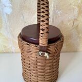 Wicker rattan ice bucket