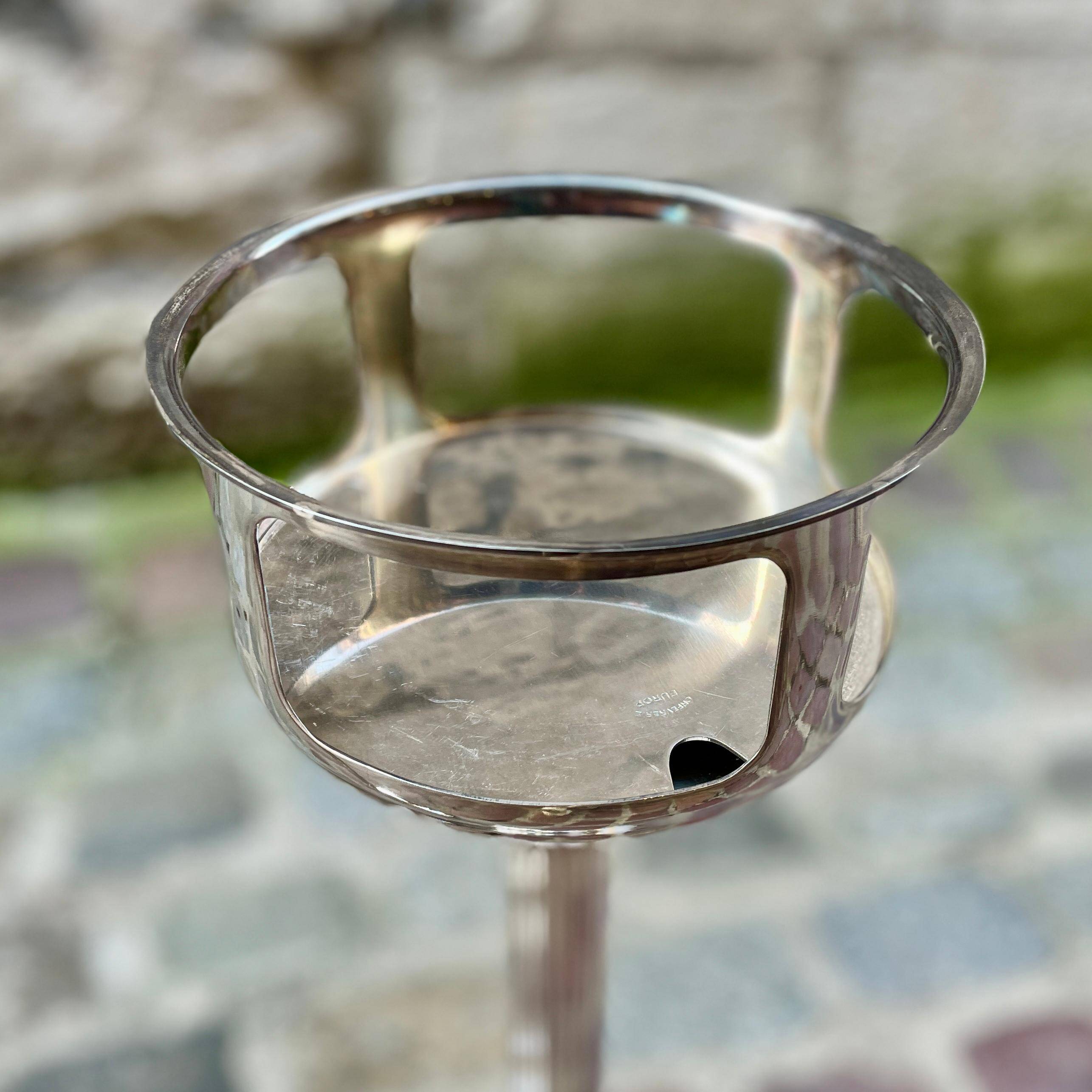 Column for bucket holder in silver-plated metal European craftsmanship