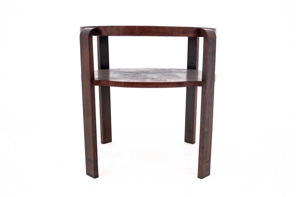 Round art deco coffee table, Czechoslovakia, 1950s