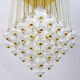 Venini mid century italian flushmount murano glass bubbles and brass chandelier