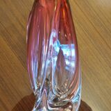 Vase val saint lambert en verre cristal belgian marked
