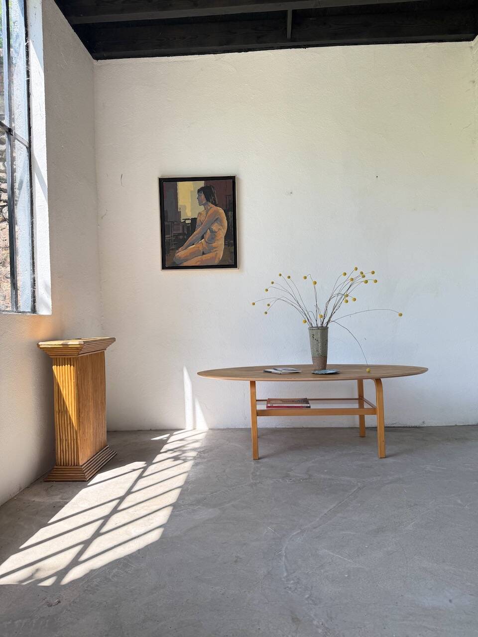 Oval coffee table beech 1980 Aalto Ikea