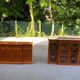 Grande bibliothèque anglaise en bois massif XIXème