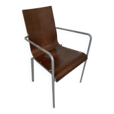 Fauteuil Zoe par Archirivolto édition Ligne Roset en métal gris et coque en bois