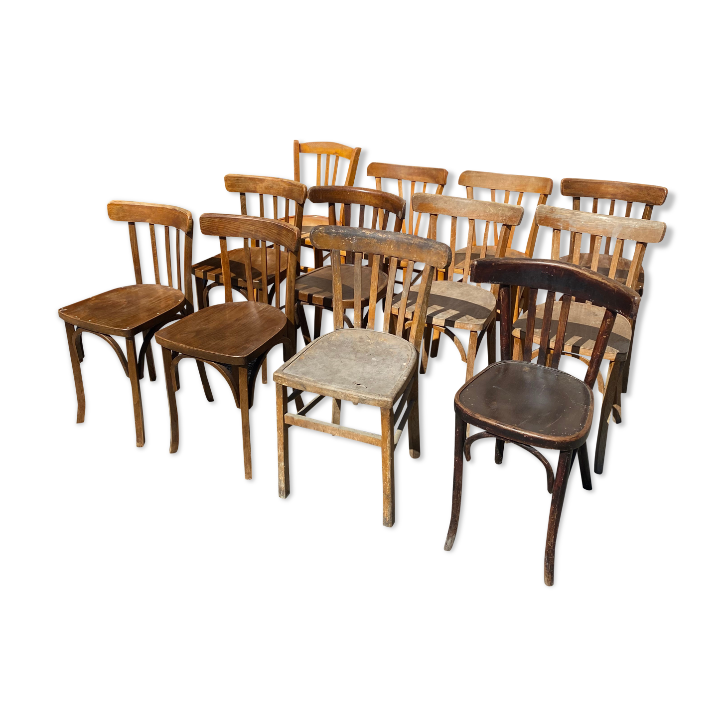 12 vintage bistro chairs
