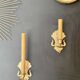 Pair of brass wall candle holders