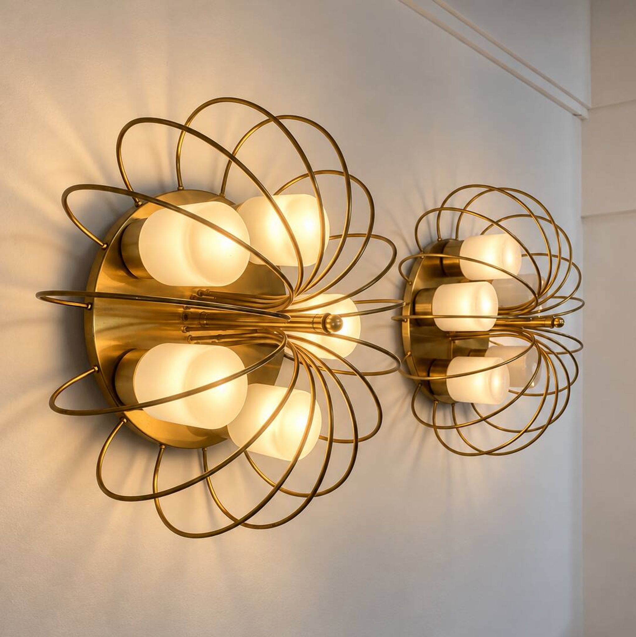 Large pair of Space Age wall lights from the 50s/60s.