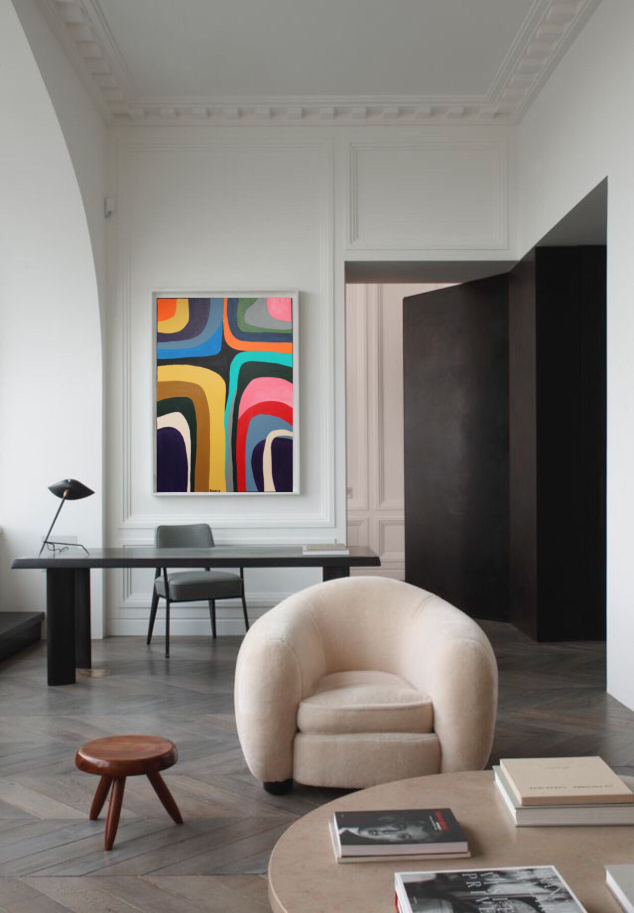 Colorful acrylic canvas for living room "Rainbow"