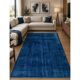 Vintage Hand-Knotted Shabby Chic Style Turkish Wool Area Rug Overdyed in Blue