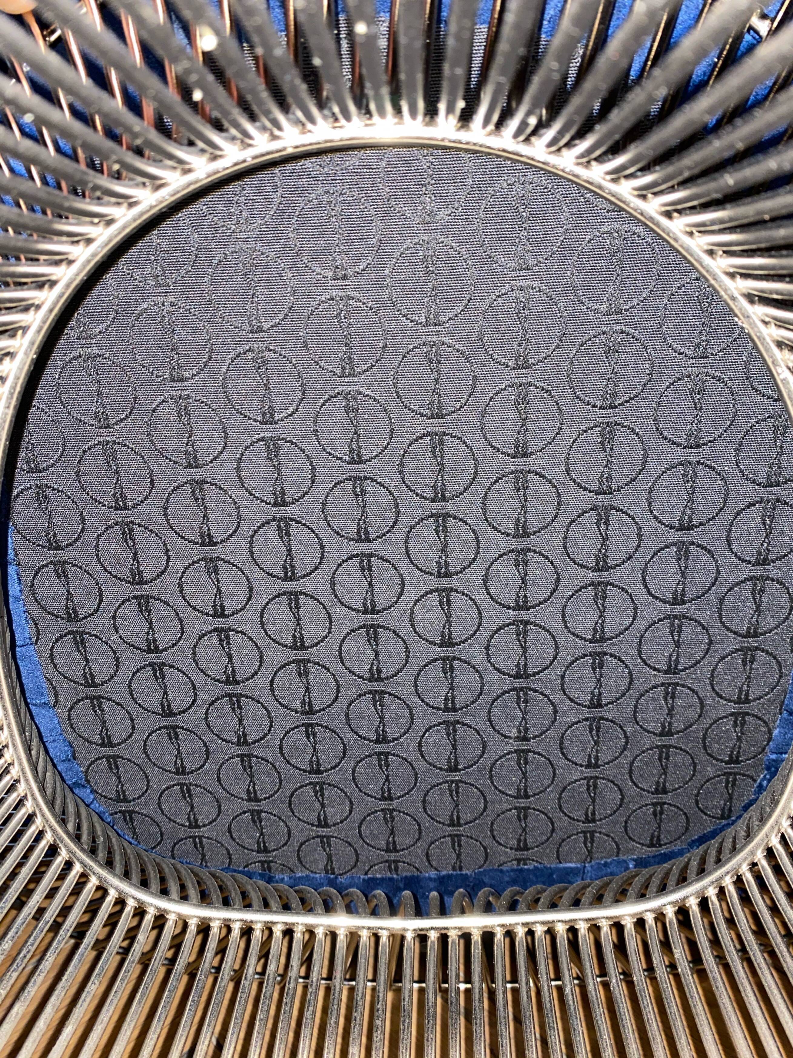 Warren Platner armchair for Knoll in blue velvet