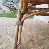 Coffee table rattan wicker years 50-60 vintage