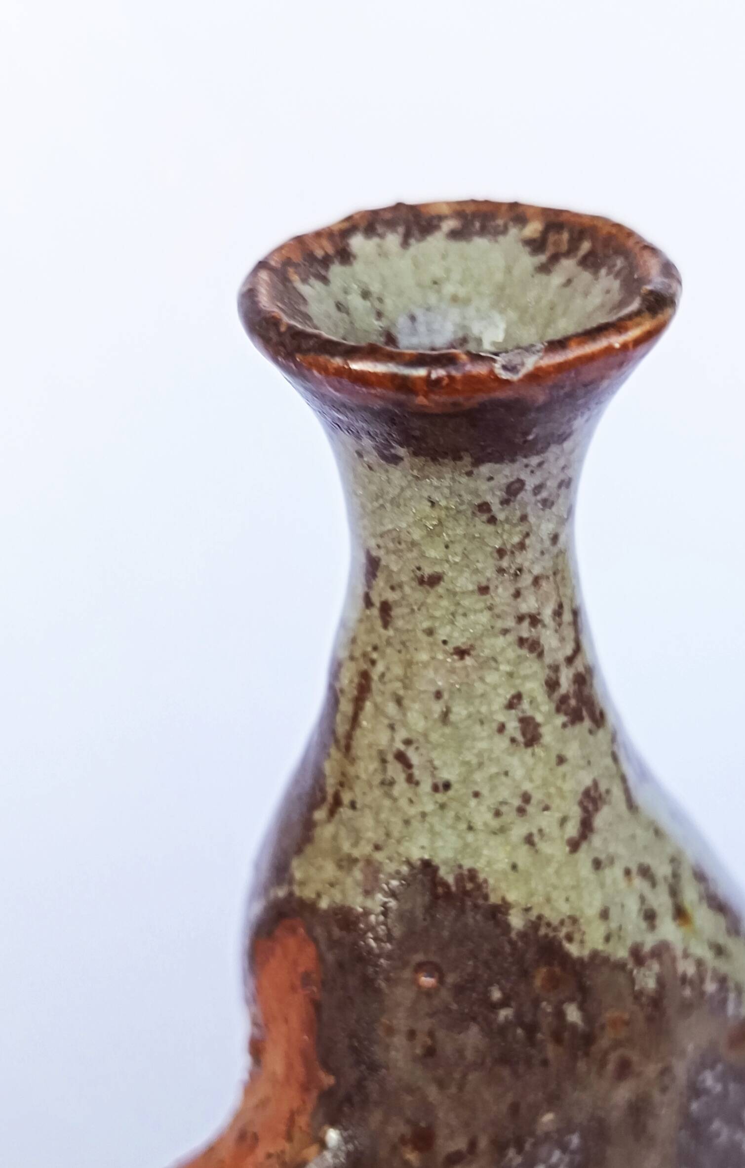 Organic stoneware vase-sculpture signed