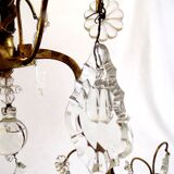 Vintage chandelier with shabby chic grapevines, bronze frame