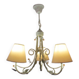 Lustre vintage, 3 feux, fer forgé