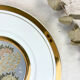 Decorative round porcelain dish "the art of chokin" made in japan