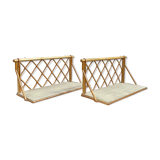 Pair of vintage rattan shelves